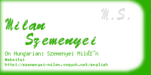 milan szemenyei business card